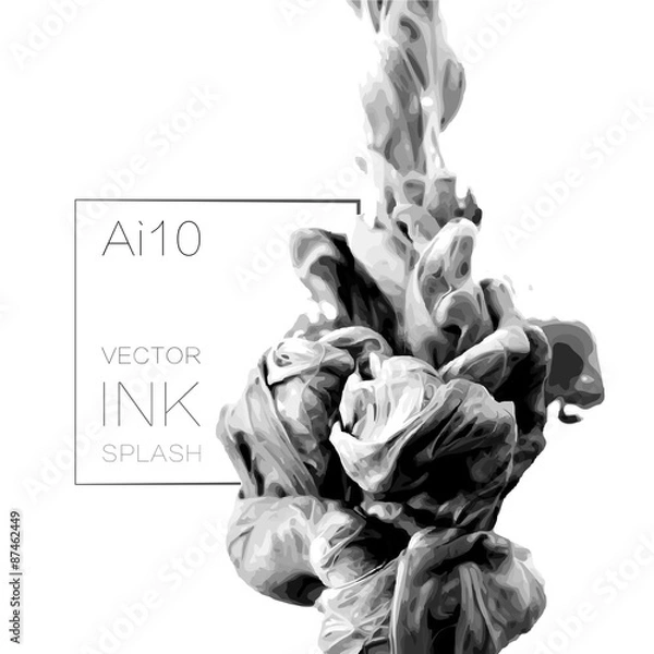 Fototapeta Streszczenie wektor plusk atramentu w wodzie