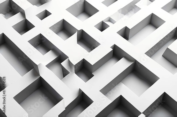 Fototapeta Abstract White Geometric Pattern