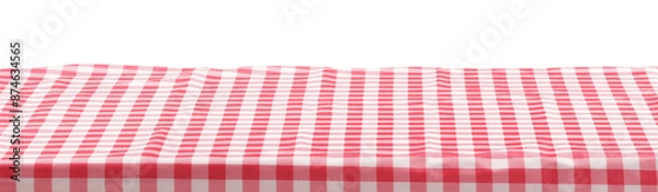 Obraz Picnic tablecloth on table against white background