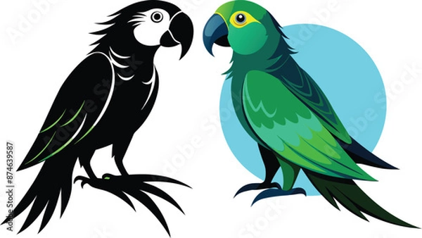 Obraz Parrot vector silhouette