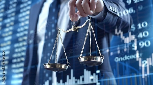 Fototapeta Regulatory analyst examining the impact of monetary charges on securities markets