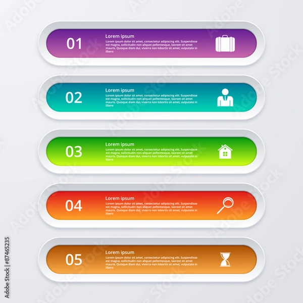 Fototapeta Vector illustration infographic five options