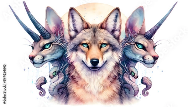 Obraz Nekos, Coyotes, and Neko Medusa Hybrids