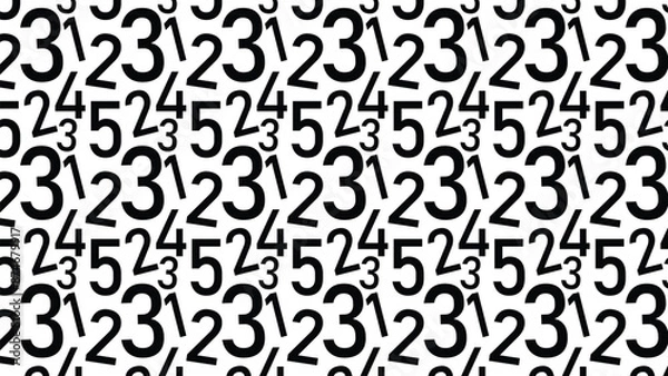 Fototapeta numbers on white background with seamless pattern