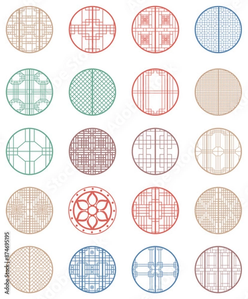 Fototapeta Chinese style pane pattern pattern