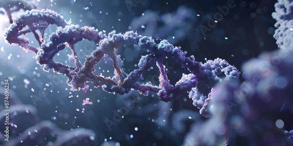 Fototapeta "Genomic Architecture: Detailed DNA Helix | Molecular Genetics: DNA Double Helix"