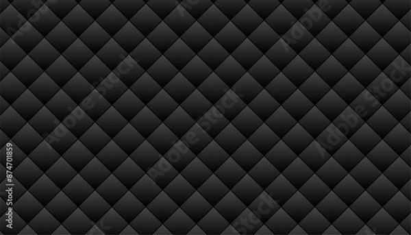 Fototapeta premium dark quilted sofa pattern background in geometric style