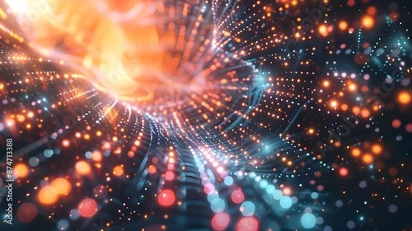 Obraz Interconnected Data Matrix Illuminating the Digital Impressionism Movement