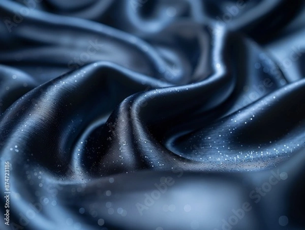 Fototapeta Close-Up Macro Photography of Silk Fabric with Elegant Folds and Smooth Fluidity, Showcasing Abstract Art and Detailed Texture