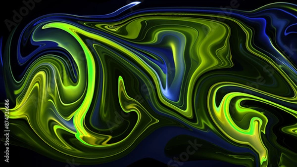 Fototapeta 4K Abstract background of green slime. Mucus, radioactive, spooky ooze, and sticky liquid snots.