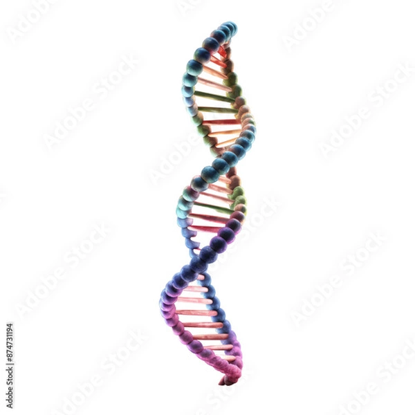 Fototapeta DNA helix, dna strand isolate on transparent png.
