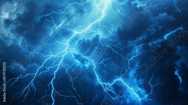 Obraz Stunning shot close up of a lightning storm with perfect composition