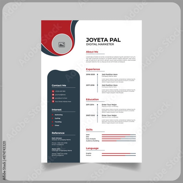 Obraz New CV Resume Design Template