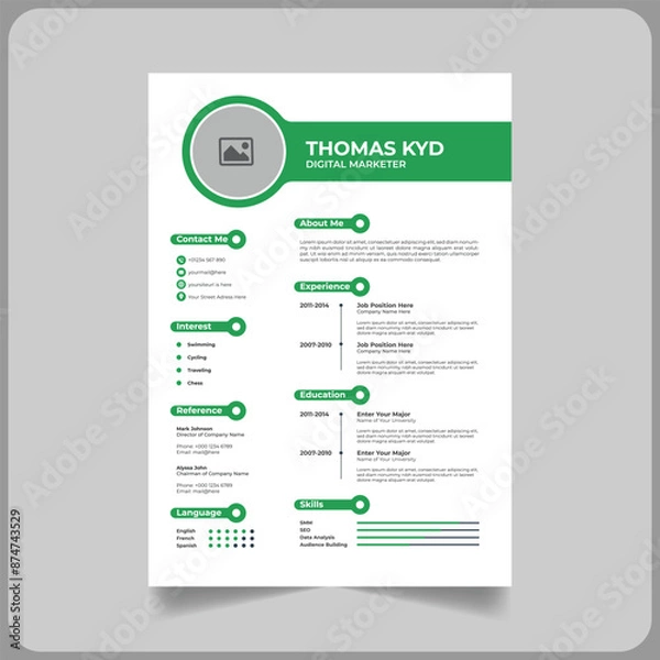Obraz Modern Resume Design Template