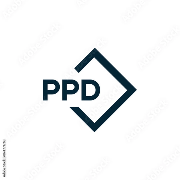 Obraz PPD logo. P P D design. White PPD letter. PPD, P P D letter logo design. P P D letter logo design in GOLD, GOLDEN LOGO, THREE, style. letter logo set in one artboard. P P D letter logo vector design.