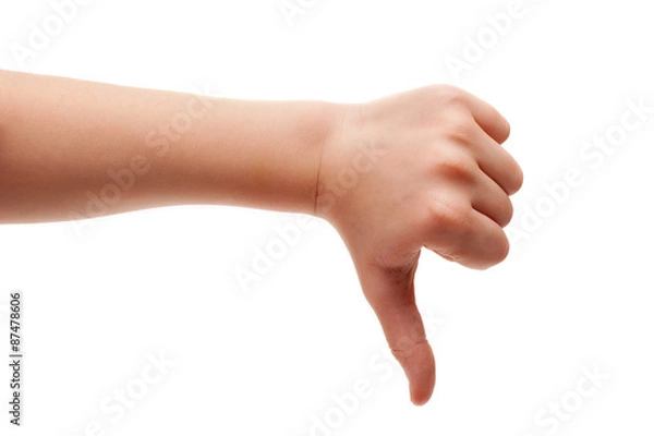 Fototapeta the thumb down gesture