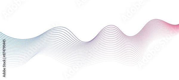 Obraz abstract wavy lines background element. Suitable for AI, tech, network, science, digital technology themes