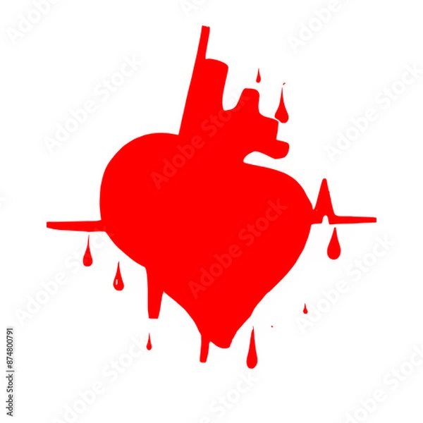 Obraz heart with blood