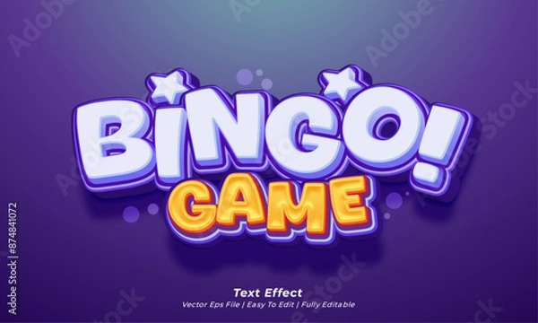 Fototapeta Vector 3d text effect bingo game title style