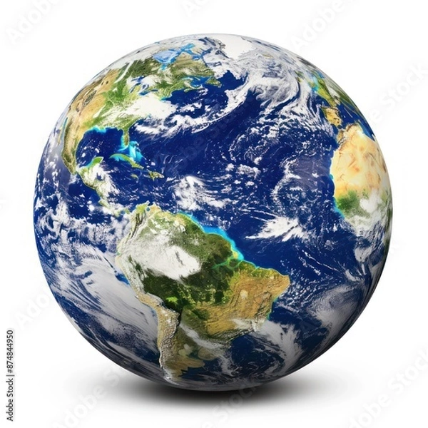 Obraz Earth Globe with Clouds and Continents