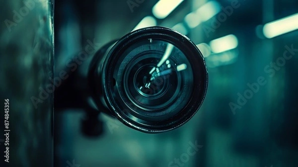 Fototapeta Close-up of a Surveillance Camera Lens