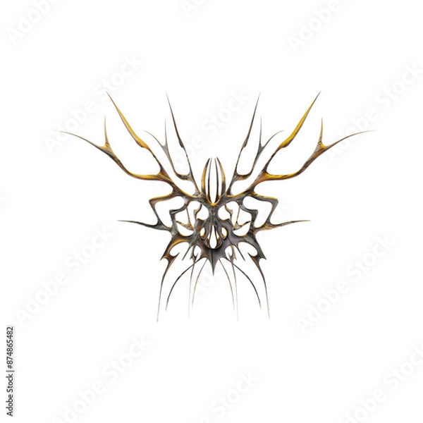 Fototapeta 3d rendering golden neotribal element