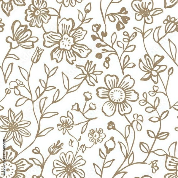 Fototapeta Elegant Floral Grid Design for Home Decor