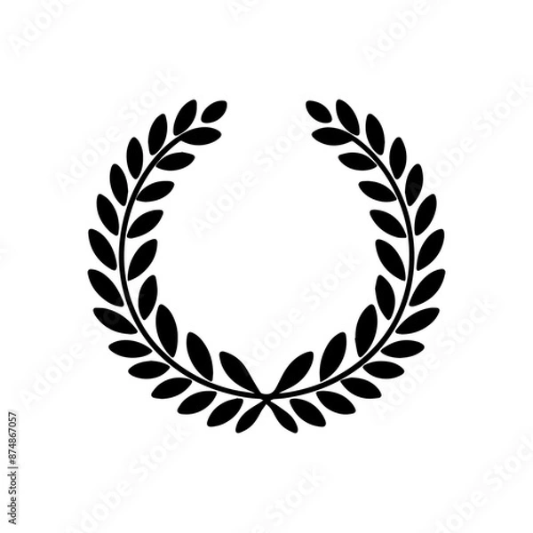 Fototapeta Simple black laurel wreath vector icon