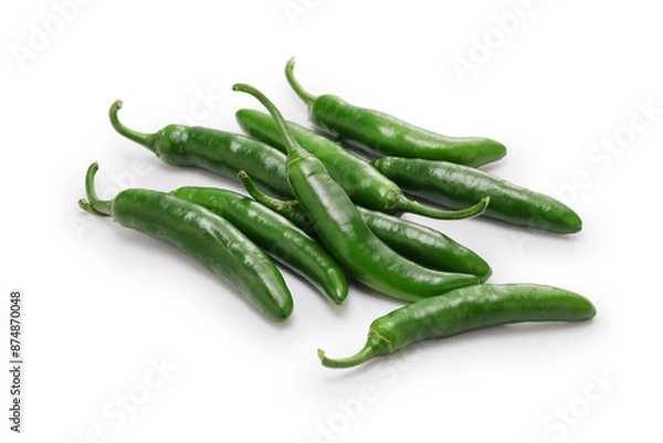 Obraz serrano peppers isolated on a white background