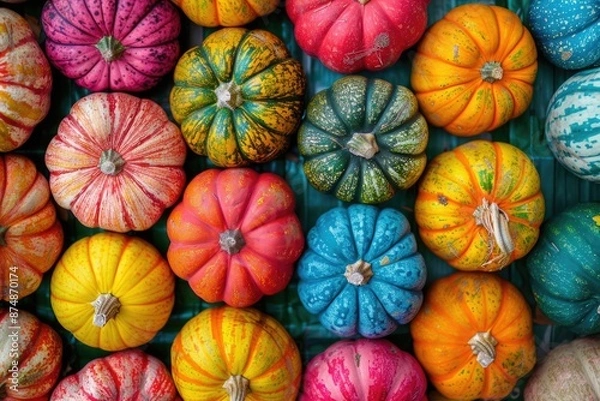 Obraz Close-up of various colored pumpkins