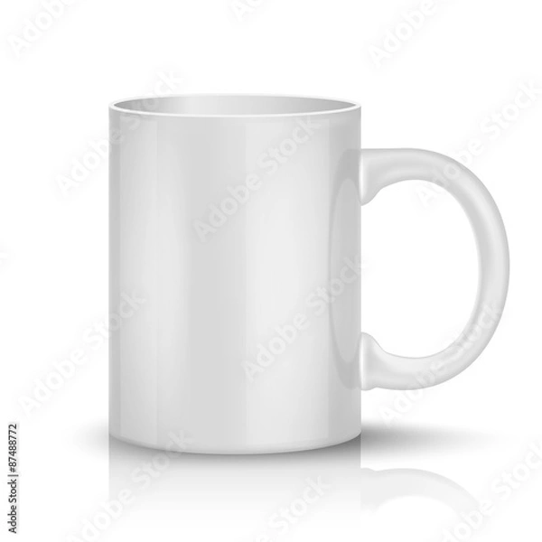 Fototapeta Realistic classic white cup 