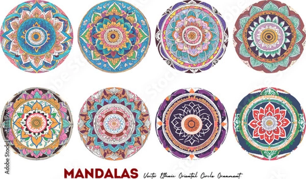 Fototapeta Set Of Mandalas. Vector Ethnic Oriental Circle Ornament.