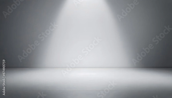 Fototapeta Blank white gradient background with product display. White backdrop or empty studio. Generative AI.