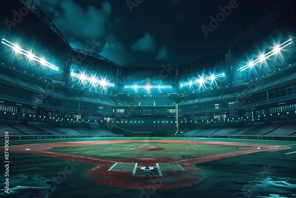 Obraz a baseball stadium, ultra realistic 