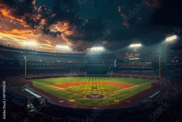 Obraz a baseball stadium, ultra realistic 