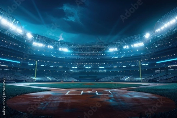 Fototapeta a baseball stadium, ultra realistic 