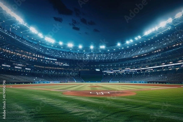 Fototapeta a baseball stadium, ultra realistic 