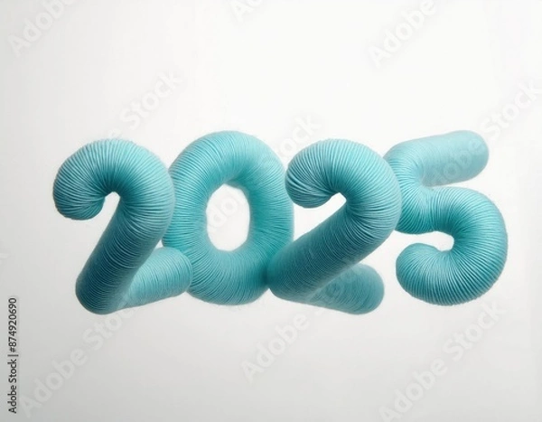 Fototapeta 3d happy new year 2025 on a shape