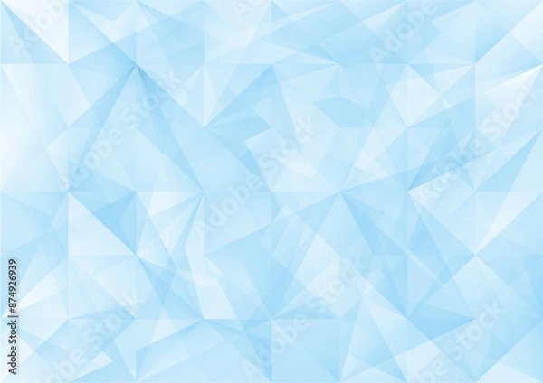 Fototapeta Bright Blue Geometric Pattern with Depth Texture（幾何学模様の立体感のある明るい水色のテクスチャ背景）