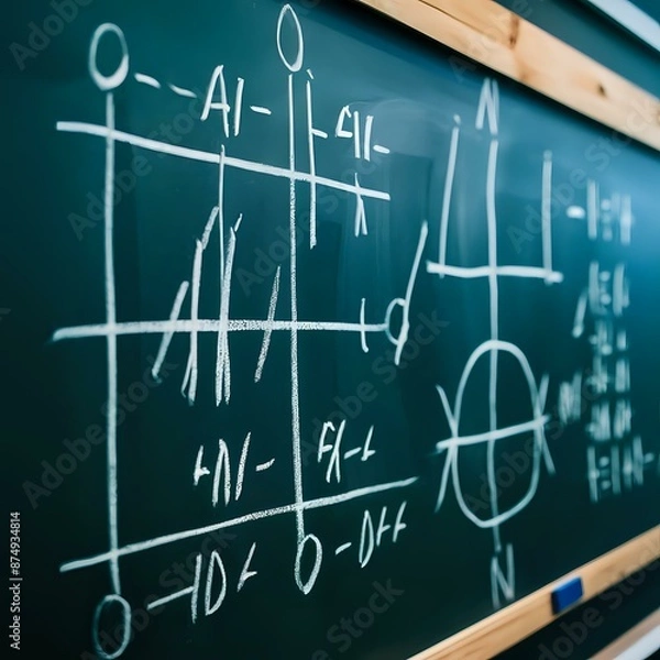 Obraz Midnight Musings on a Chalkboard Wall