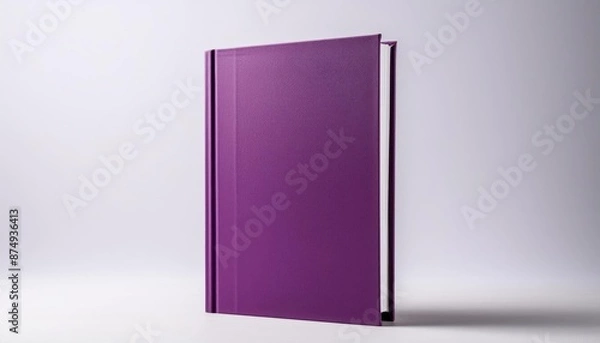 Fototapeta Purple Hardcover Book Mockup - Template for Branding or Title Placement - Reading Book Mockup for Logo - Marketing for Book Publishing or Portfolio Showcase image