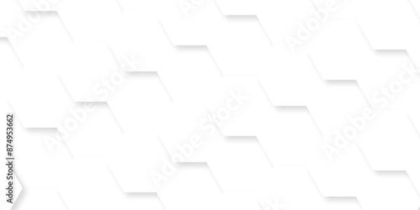 Fototapeta White hexagon texture background. Background with hexagons abstract paper texture and futuristic business. Digital hexagon technology science.	 Honeycomb pattern.
