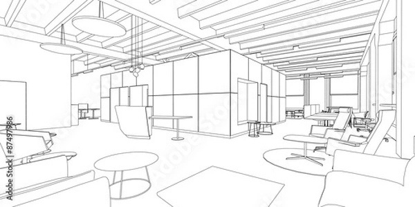 Obraz Rysunek wnętrza