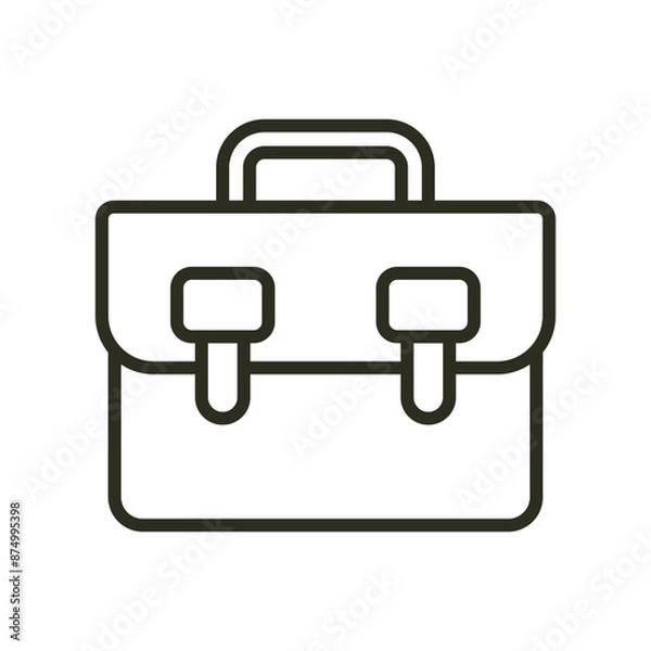 Fototapeta Business suitcase outline icon. Office briefcase vector icon. Simple office bag illustration image
