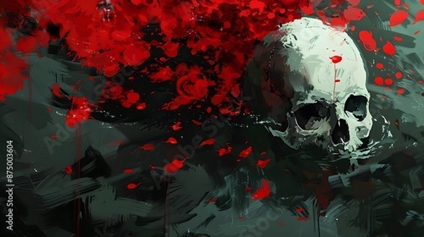 Obraz skull with blood background concept