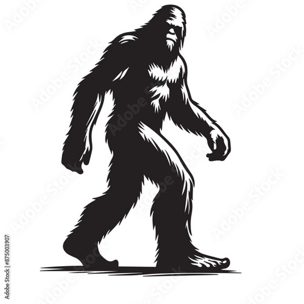 Obraz bigfoot silhouette image -silhouette transparent bigfoot -premium vector of bogfoot