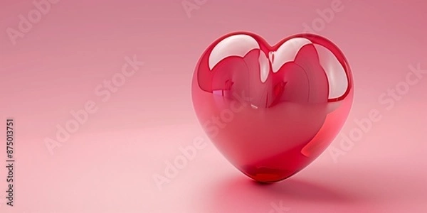 Obraz pink heart on white