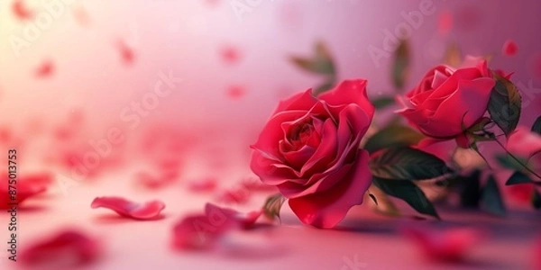 Obraz pink rose petals closeup