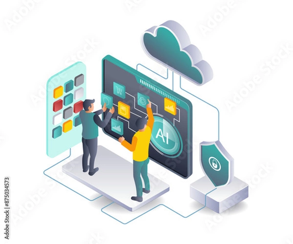 Obraz Artificial Intelligence Cloud Server Networks