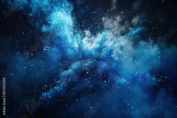 Fototapeta explosion of color particles on a dark background